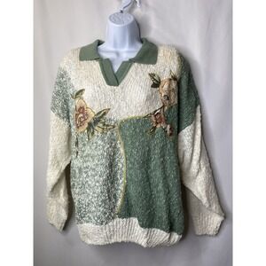 Vintage Diamond Hill Sweater Size 22 Cottagecore Floral Feminine Scandi Chic Fun